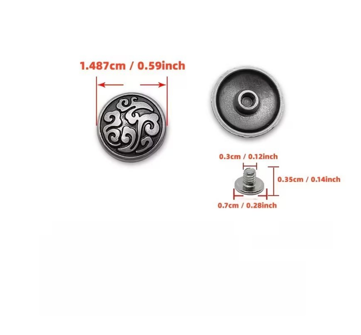 Craft 20Pcs Leather Craft Copper And Silver Decoration Studs -1.5cm