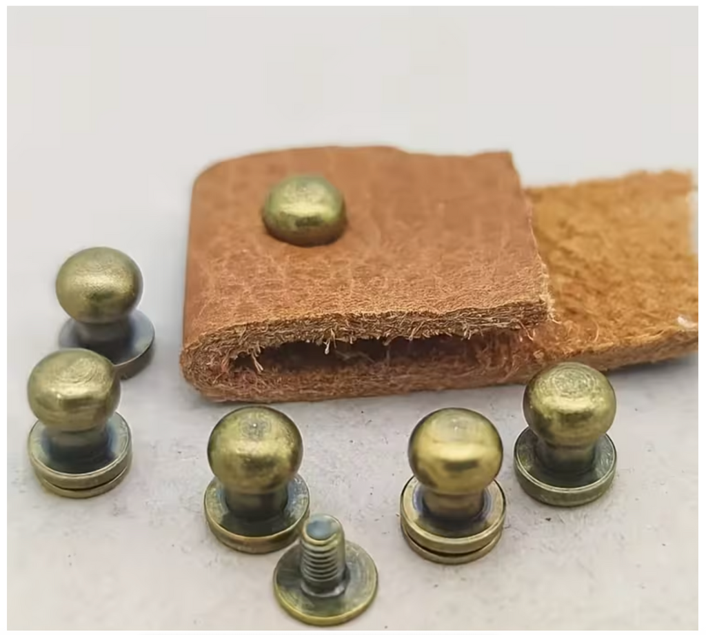 Craft Zinc Alloy Round Head Button Stud Screw Leather Rivets 10 Pc - 0.8cm