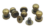 Craft Zinc Alloy Round Head Button Stud Screw Leather Rivets 10 Pc - 0.8cm