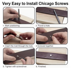 Tool DIY Iron Chicago Screws With Hole Punch & Screwdriver - 42 Piece