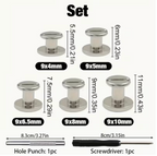 Tool DIY Iron Chicago Screws With Hole Punch & Screwdriver - 42 Piece