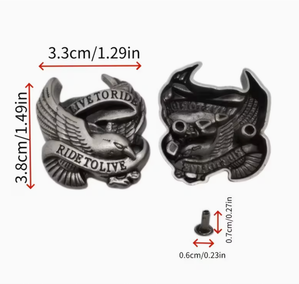 Craft DIY Zinc Alloy Vintage-Style Flying Eagle Rivets Set of 5 - 3.8cm