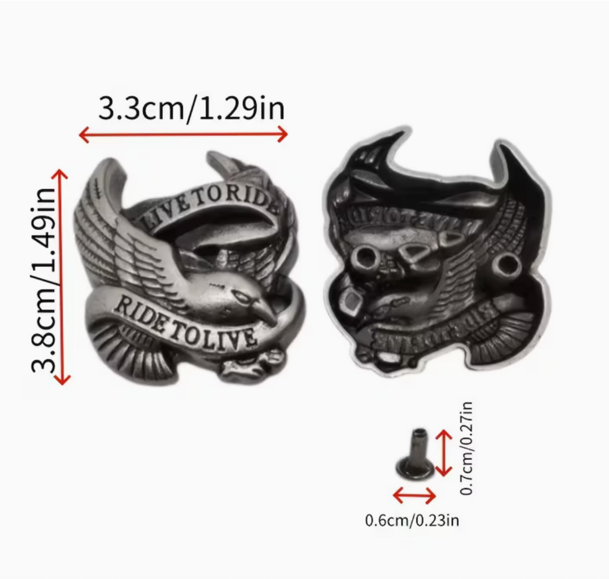 Craft DIY Zinc Alloy Vintage-Style Flying Eagle Rivets Set of 5 - 3.8cm