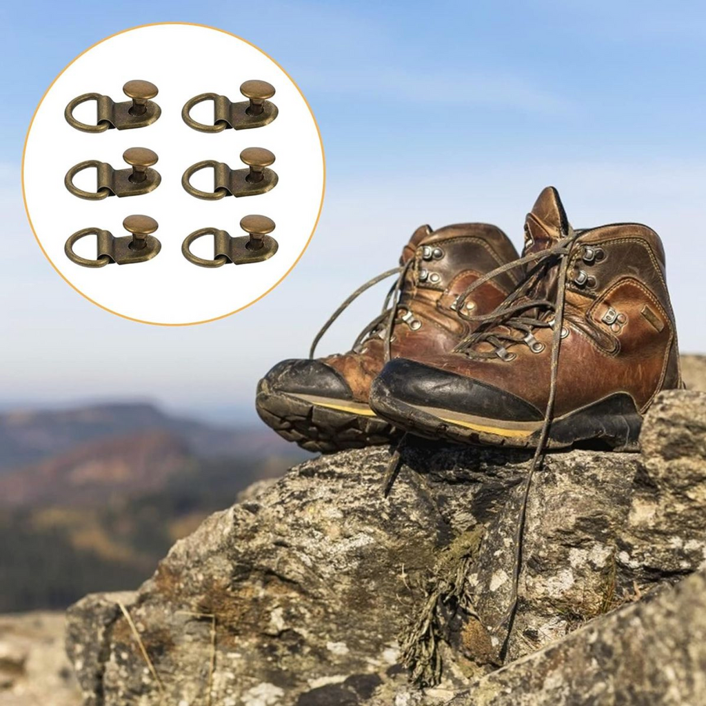 Craft Boot Lace Hooks Buckles Loop Ring & D-Ring Rivets - 30pc