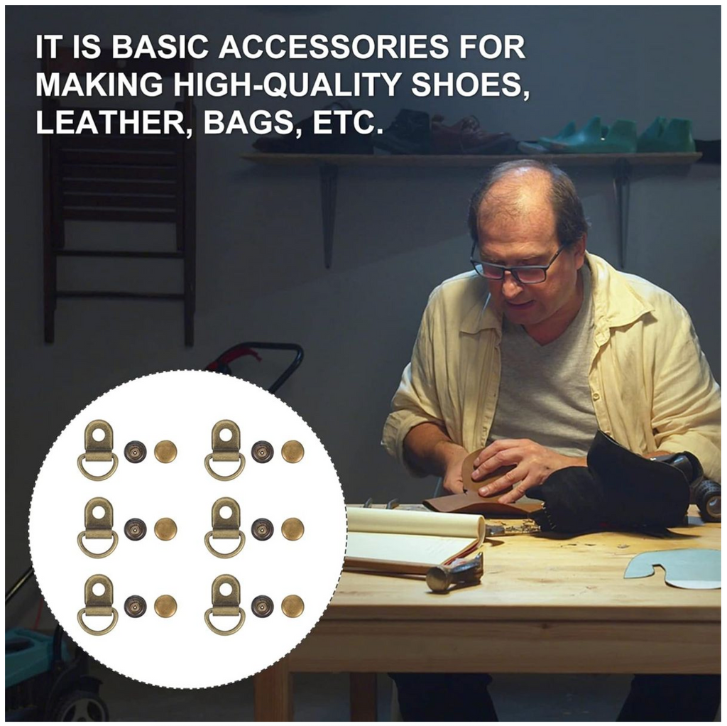Craft Boot Lace Hooks Buckles Loop Ring & D-Ring Rivets - 30pc