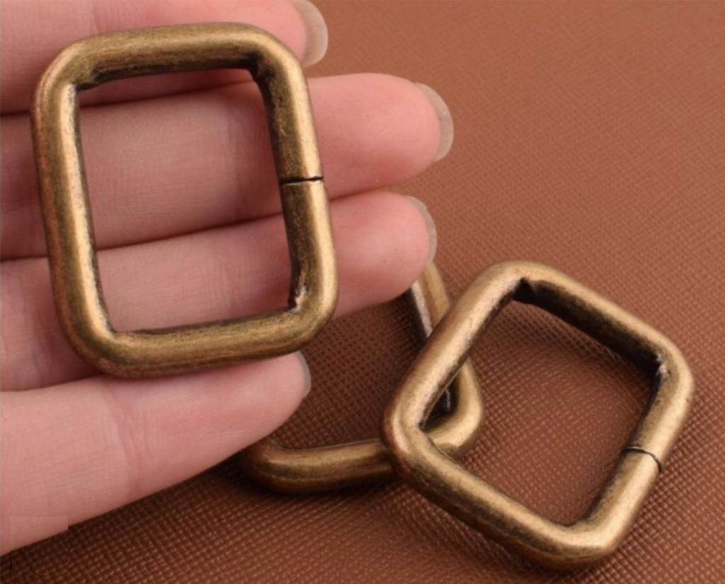 Leather Craft Rust-Proof Bronze Metal Rings For DIY Projects - 20pc - Rectangle Rings - 25mm