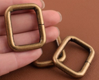 Leather Craft Rust-Proof Bronze Metal Rings For DIY Projects - 20pc - Rectangle Rings - 25mm