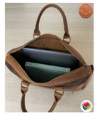 Genuine Old Transvaal Leather Everyday Laptop Crossbody Bag 40cm - Caramel