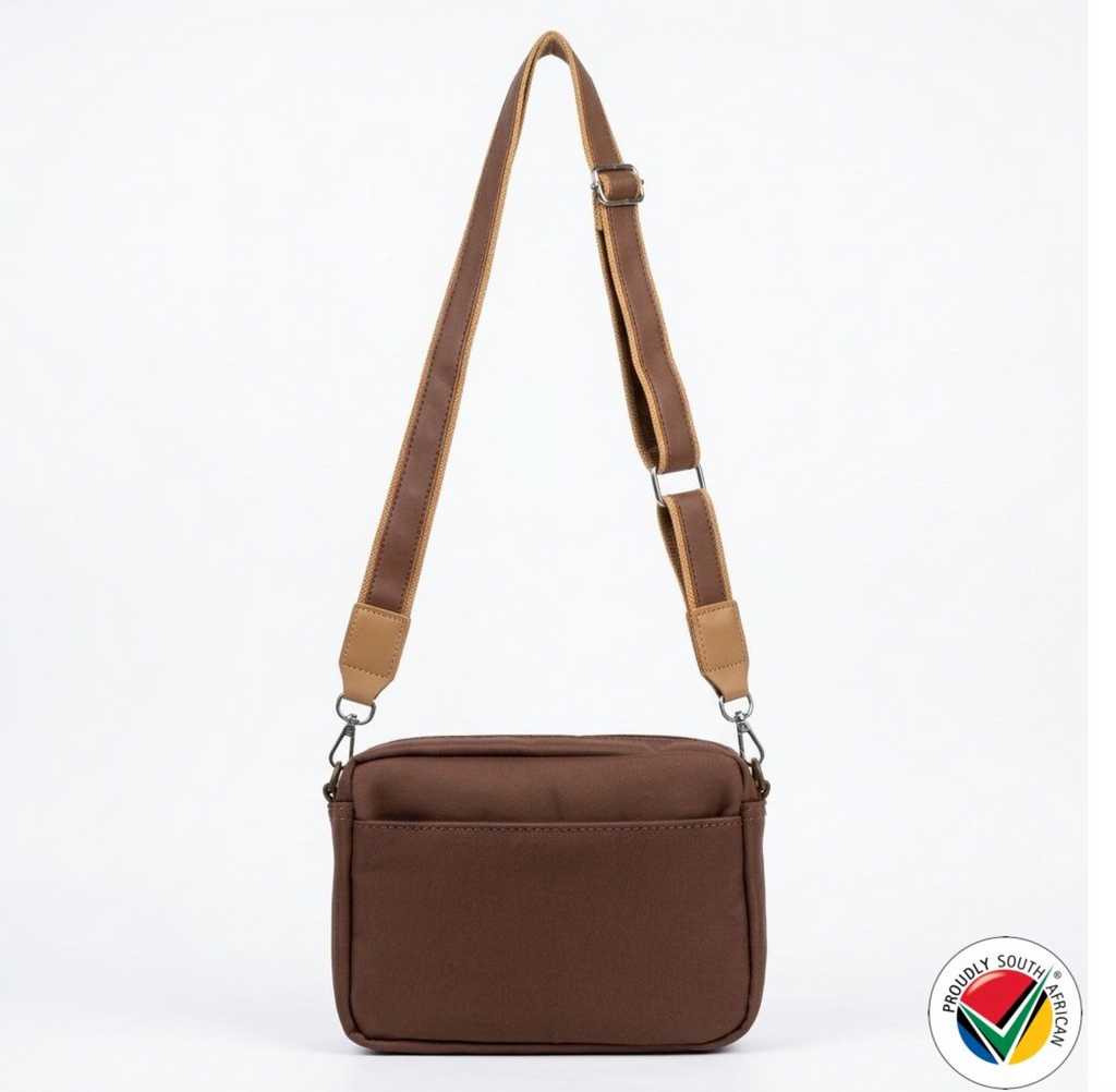 Genuine Leather Coffee Handbag Tech Bag Crossbody Bag Proudly South African