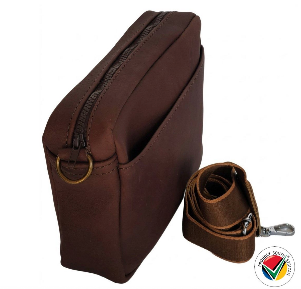 Genuine Leather Coffee Handbag Tech Bag Crossbody Bag Proudly South African