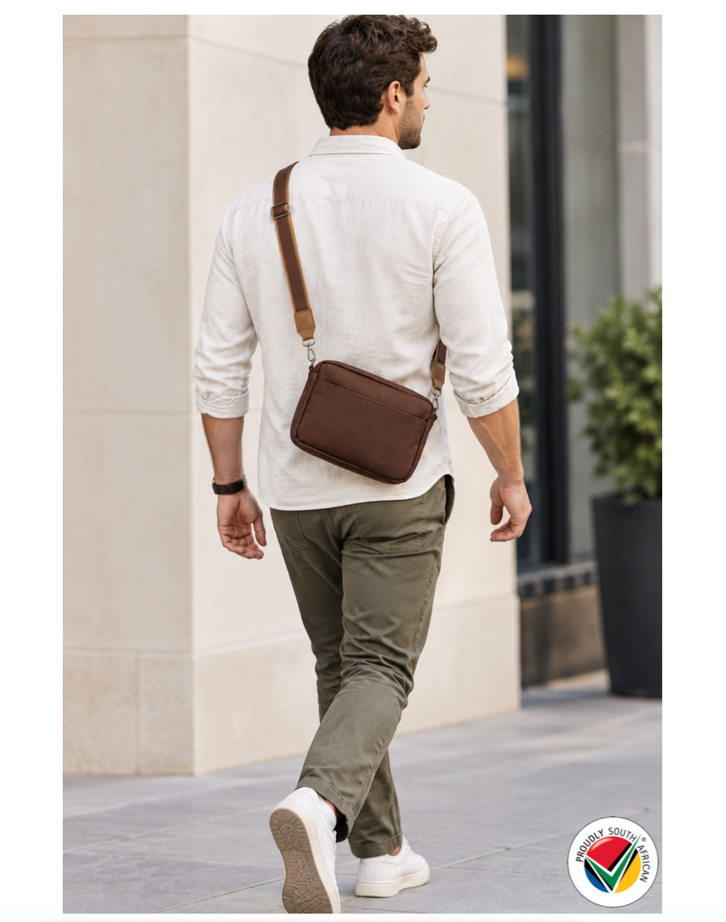 Genuine Leather Coffee Handbag Tech Bag Crossbody Bag Proudly South African