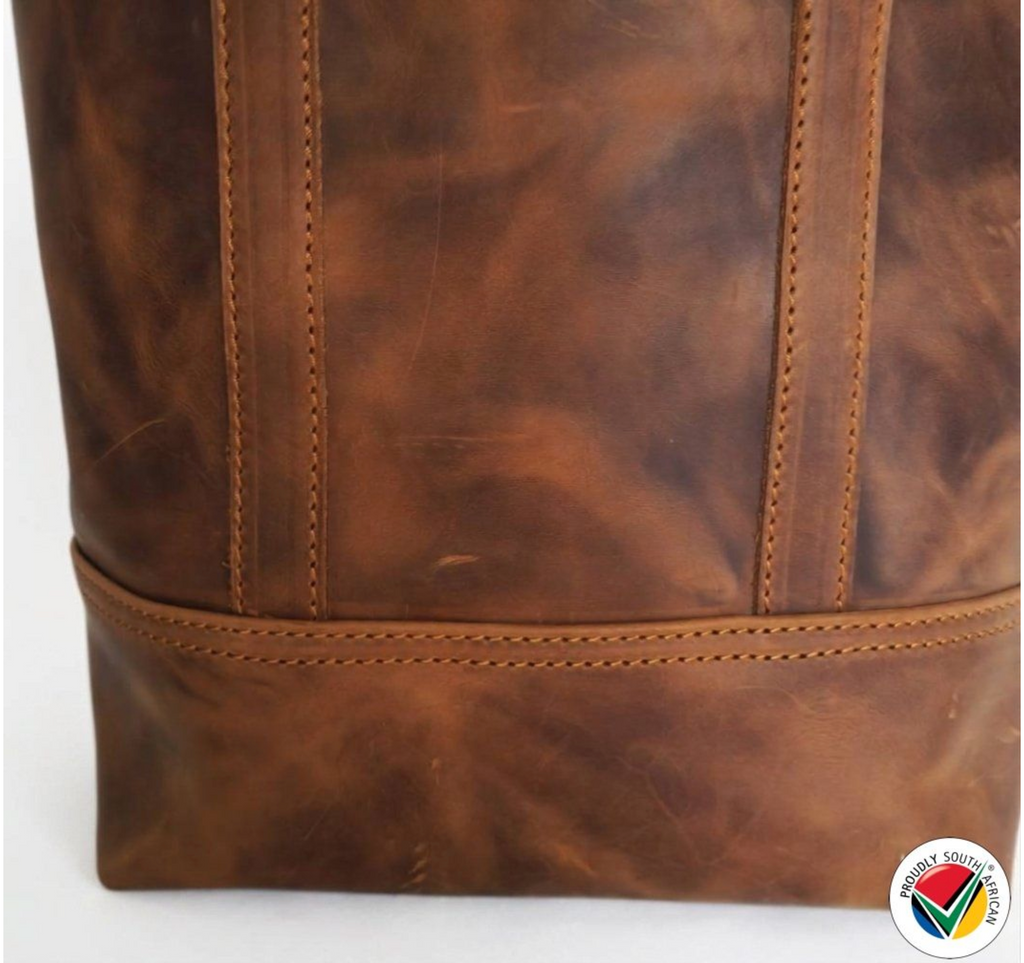 Handmade Genuine Leather Toffee Tote Hand Bag Proudly South African