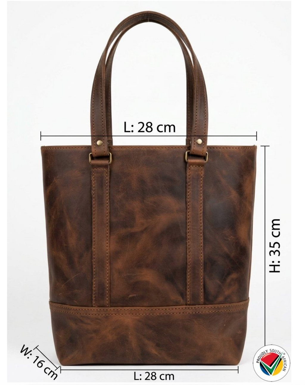 Handmade Genuine Leather Toffee Tote Hand Bag Proudly South African