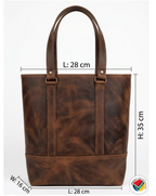 Handmade Genuine Leather Toffee Tote Hand Bag Proudly South African
