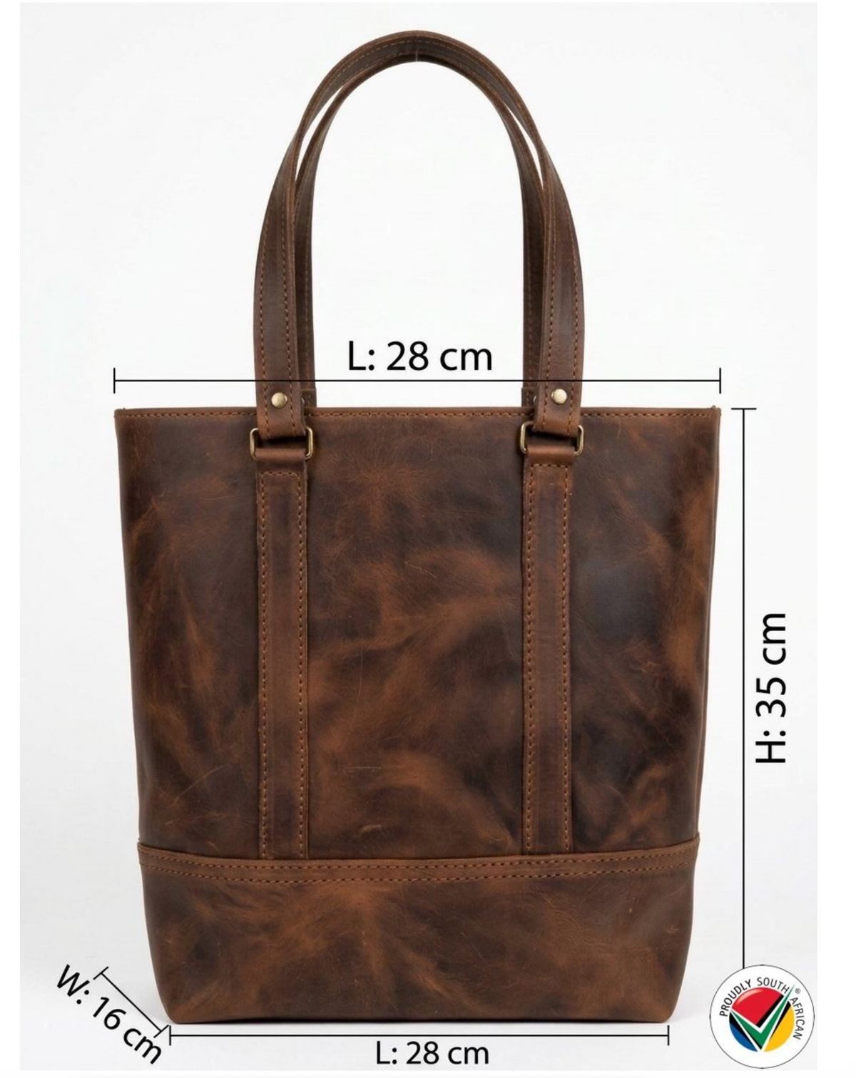 Handmade Genuine Leather Toffee Tote Hand Bag Proudly South African