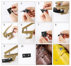 Craft 100 Piece Assorted Metal Button Ring Press Snap Fasteners Jumbo Kit - Silver