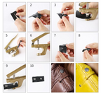 Craft 100 Piece Assorted Metal Button Ring Press Snap Fasteners Jumbo Kit - Gold