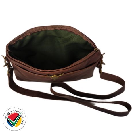 Handmade Genuine Leather Crossbody Bag Pitstop Cigar Proudly South African