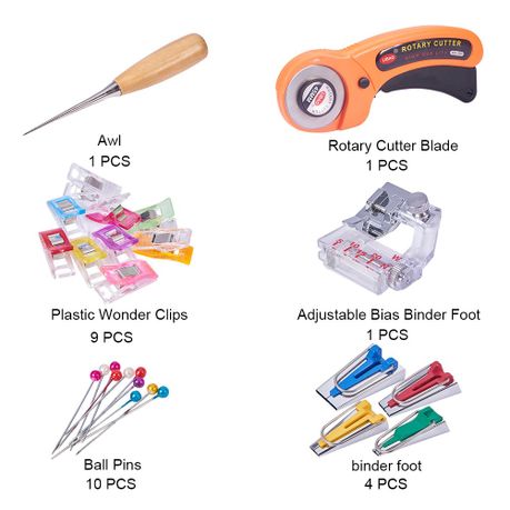 Craft Rotary Cutter Sewing Fabric Bias Tape Maker Quilting Tool Kit 26pc