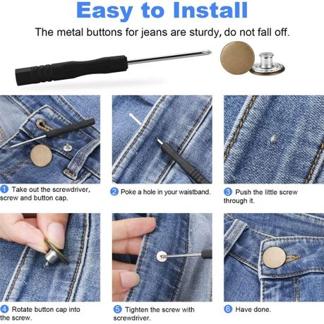 Fashion Multi Use Jeans Replacement Buttons with Accessories Set of 42