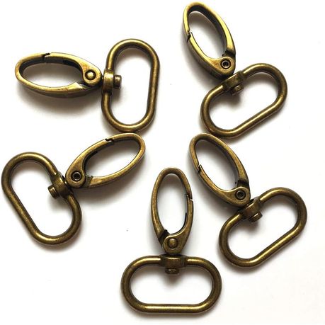 Leather Craft DIY Bronze Lobster Clasp Claw Swivel Snap Hooks 10pc - 4.8cm