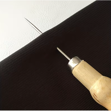 Craft Wooden Handle Metal Awl Needle Hook Punch Set of 3