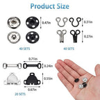 Craft Stationery DIY Sewing Hooks, Eyes & Buttons Set of 100