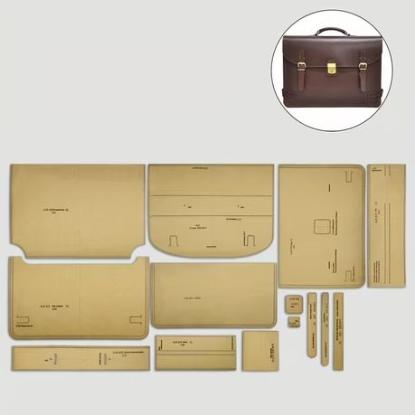 Craft 14pcs Leather Briefcase & Handbag Making Kraft Paper Template Setv