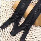 Craft Black Plastic Replacement Zippers With Adjustable Sliders - 10 Piece - 50cm