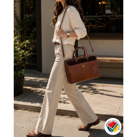 Handmade Proudly South African Genuine Leather Laptop Crossbody Bag