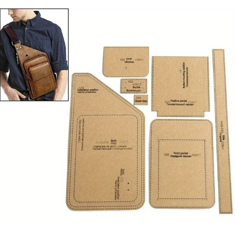 Craft DIY Handcrafted Faux Leather Chest Bag Stencil Template - 37cm