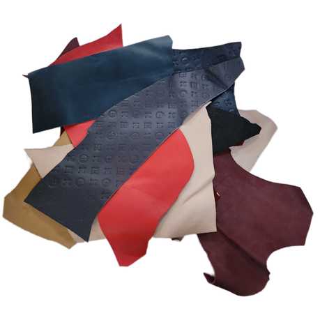 Craft DIY Genuine Leather Scraps 1kg Cowhide Set - Assorted