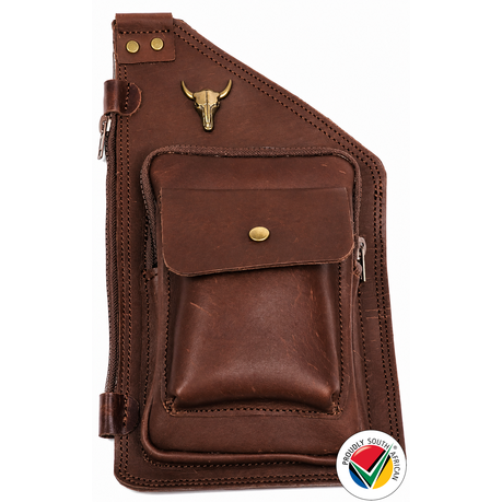 Genuine Leather Sling Bag Crossbody 3 Pocket Proudly South African