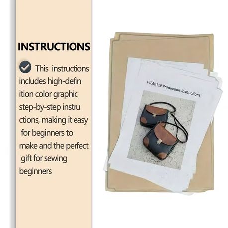 Craft Beginner Two-Tone Leather Crossbody Bag Sewing Template - 80cm