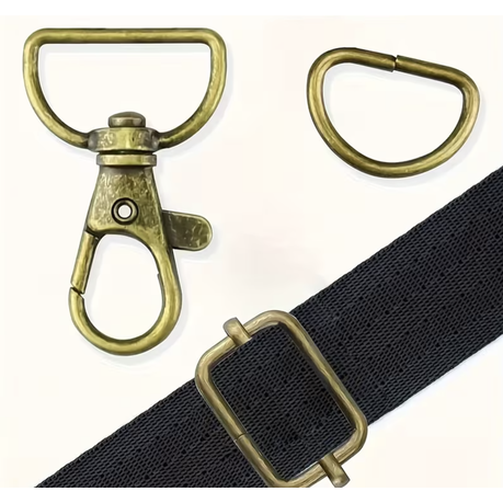 Craft Swivel Snap Hooks D-Ring & Mini 2.5cm Buckles for DIY Bags - 24pc
