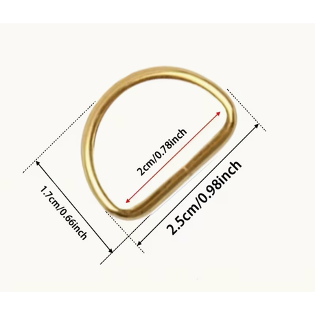 Craft Rust-Proof Bronze Metal D-Rings For DIY Craft Projects 40pc - 2.5cm