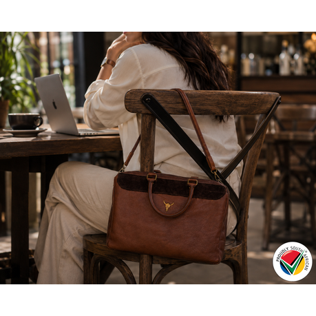 Handmade Proudly South African Genuine Leather Laptop Crossbody Bag