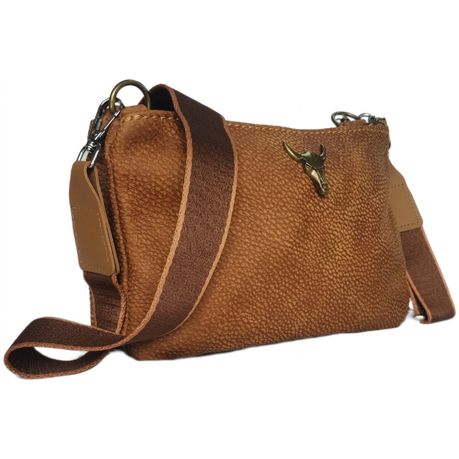 Genuine Leather Handmade Crossbody Bag - Adjustable Shoulder Strap