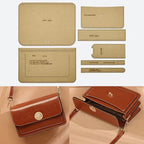 Craft 7pcs Leather Accordion Shoulder Bag Kraft Paper Template Set
