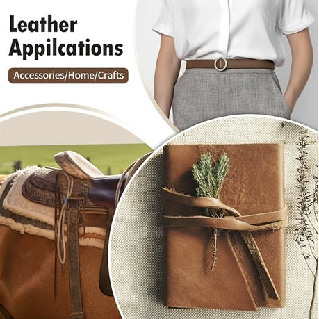 Craft Long & Thick High Quality Brown Leather Strap For DIY Projects - 200cm x 3.75cm x 0.12cm