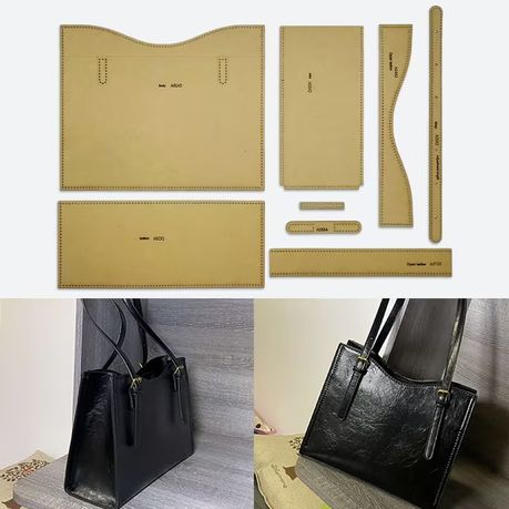 Craft 8pcs Business Tote Bag Leather Making Kraft Paper Template Set