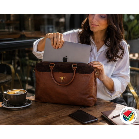 Handmade Proudly South African Genuine Leather Laptop Crossbody Bag