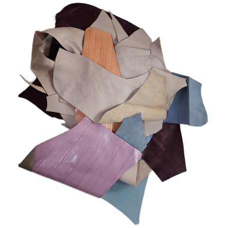Craft DIY Genuine Leather Scraps 1kg Cowhide Set - Assorted