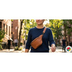 Genuine Leather Moon Bag Proudly South African Caramel