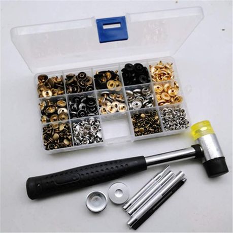 Craft DIY Tool Leather Punch Snap Button Rivet Pliers Hammer Set of 348pc