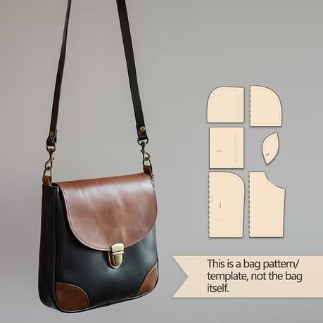 Craft Beginner Two-Tone Leather Crossbody Bag Sewing Template - 80cm