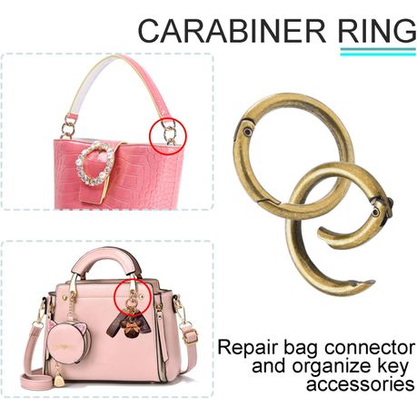 Craft Bronze-Coloured Round Metal Spring O-Ring Keychain Clips 10Pc - 2.6cm