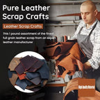 Craft DIY Genuine Leather Scraps 1kg Full Grain Cowhide Set - White / Grey