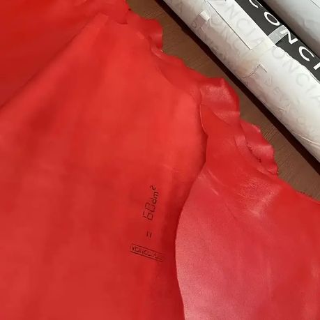 Craft Multi-Purpose Sheepskin Handcraft Leather Fabric -60cm - Red