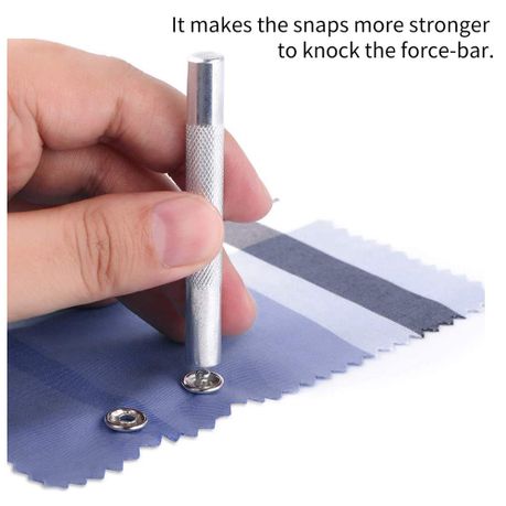 Craft Snap Fasteners Kit Metal Press Studs Prong Ring Buttons 200 Sets